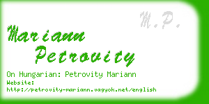 mariann petrovity business card